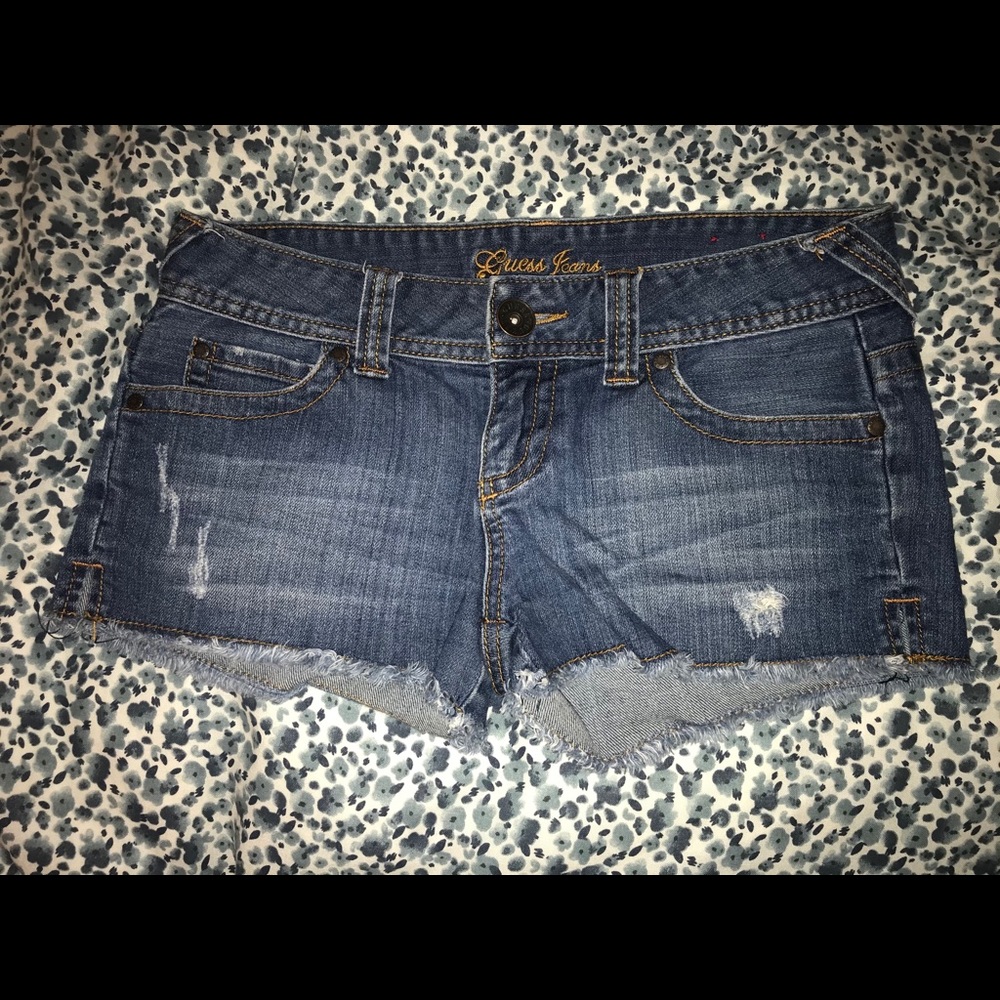 Distressed Guess Jeans Shorts